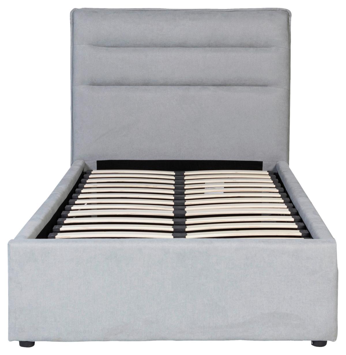Polsterbett Sienna Hellgrau ca. 90x200cm - Hellgrau/Schwarz, LIFESTYLE, Holz/Kunststoff (90/200cm) - Based