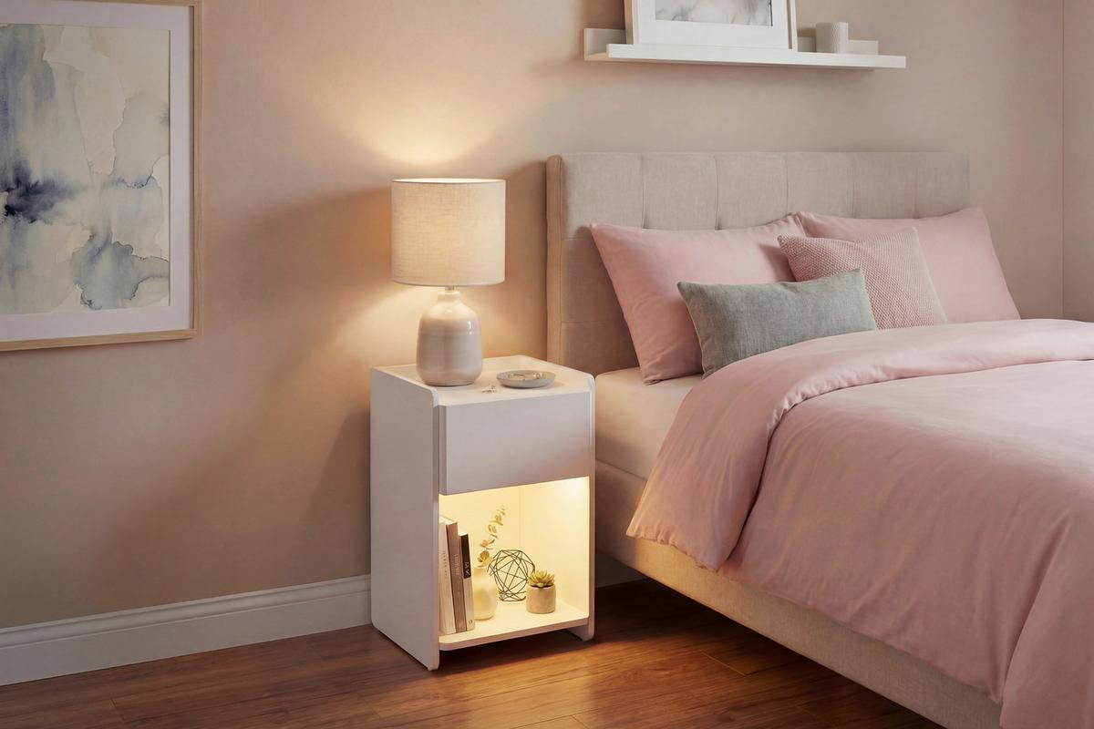 Nachttisch Osani Weiß - Weiß, MODERN, Holzwerkstoff (40/60/40cm) - Mömax