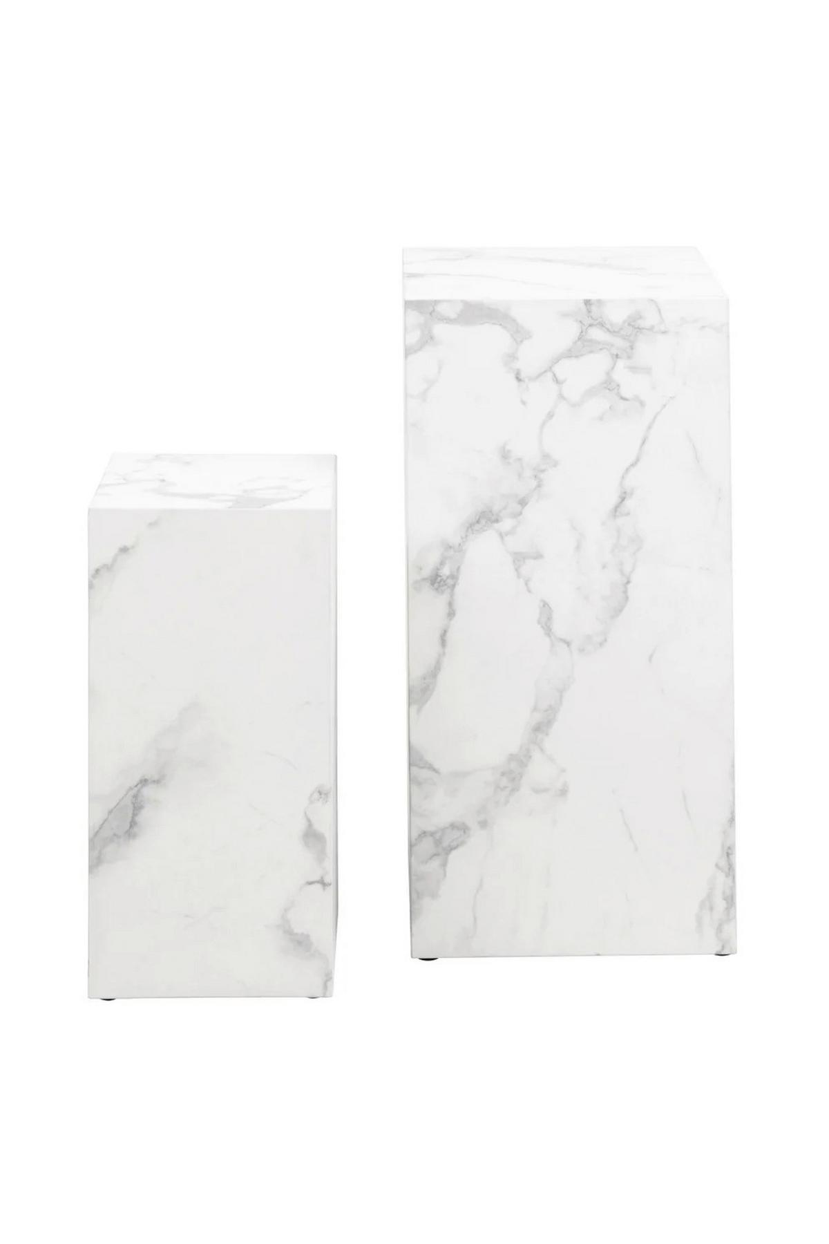 Set Mizic Marble, Bela, 2-Delni - bela, Design, leseni material (35-25/35-25/70-50cm) - Livetastic