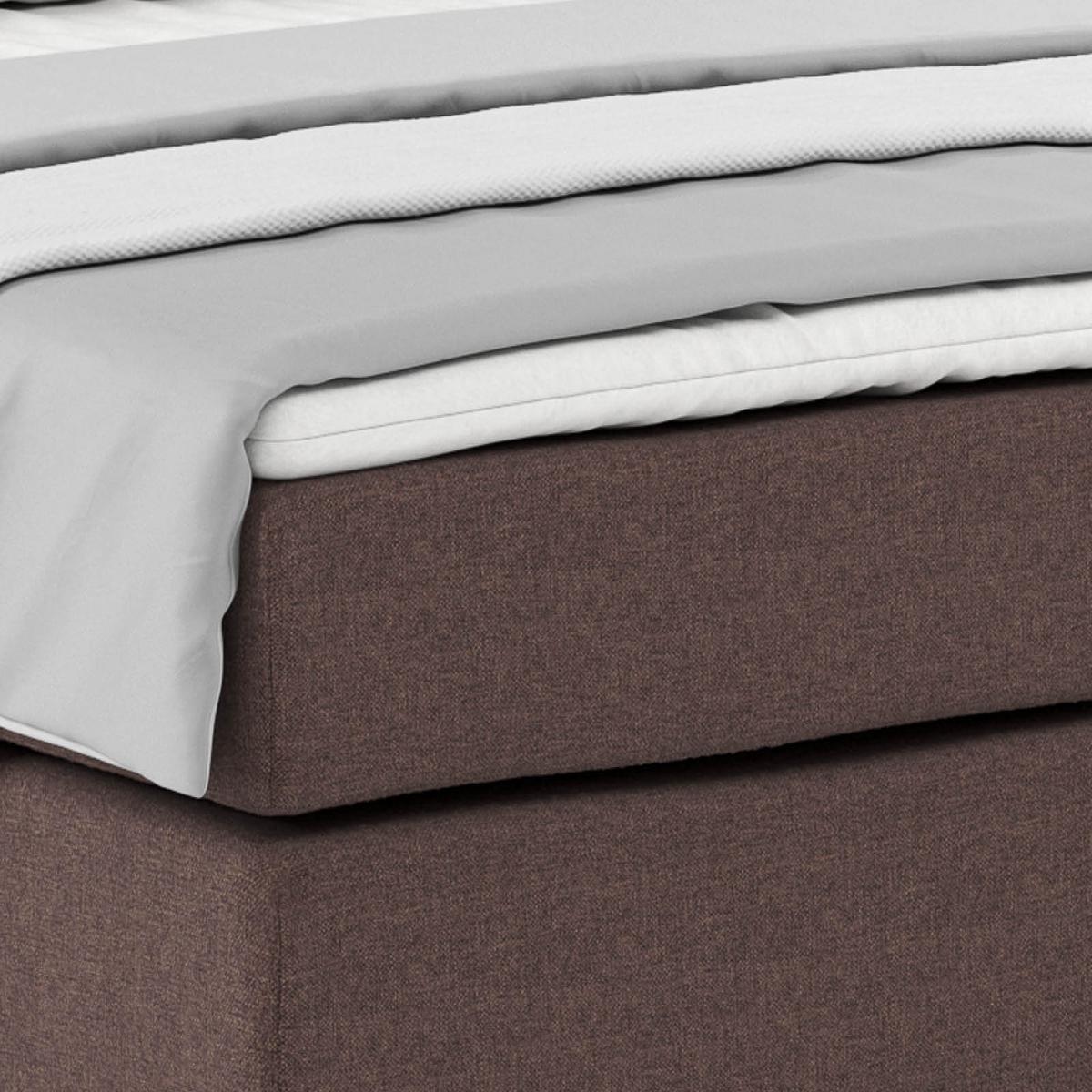 Boxspring Krevet Nero - boje kroma/smeđa, Konvencionalno, tekstil/metal (140/200cm) - Best Price