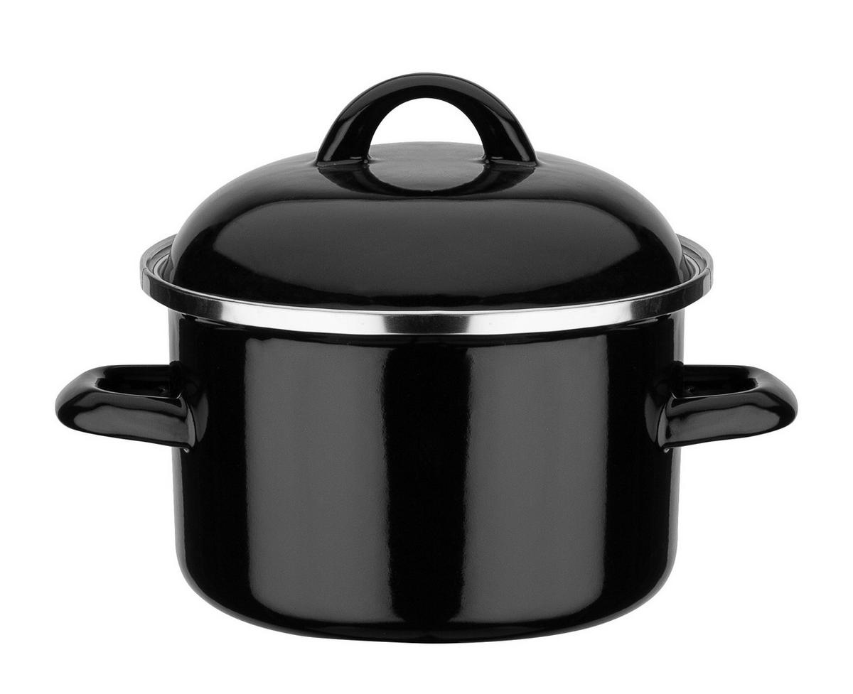 Set Posod Black&white, 4-Delni - črna, Basics, kovina - GSW