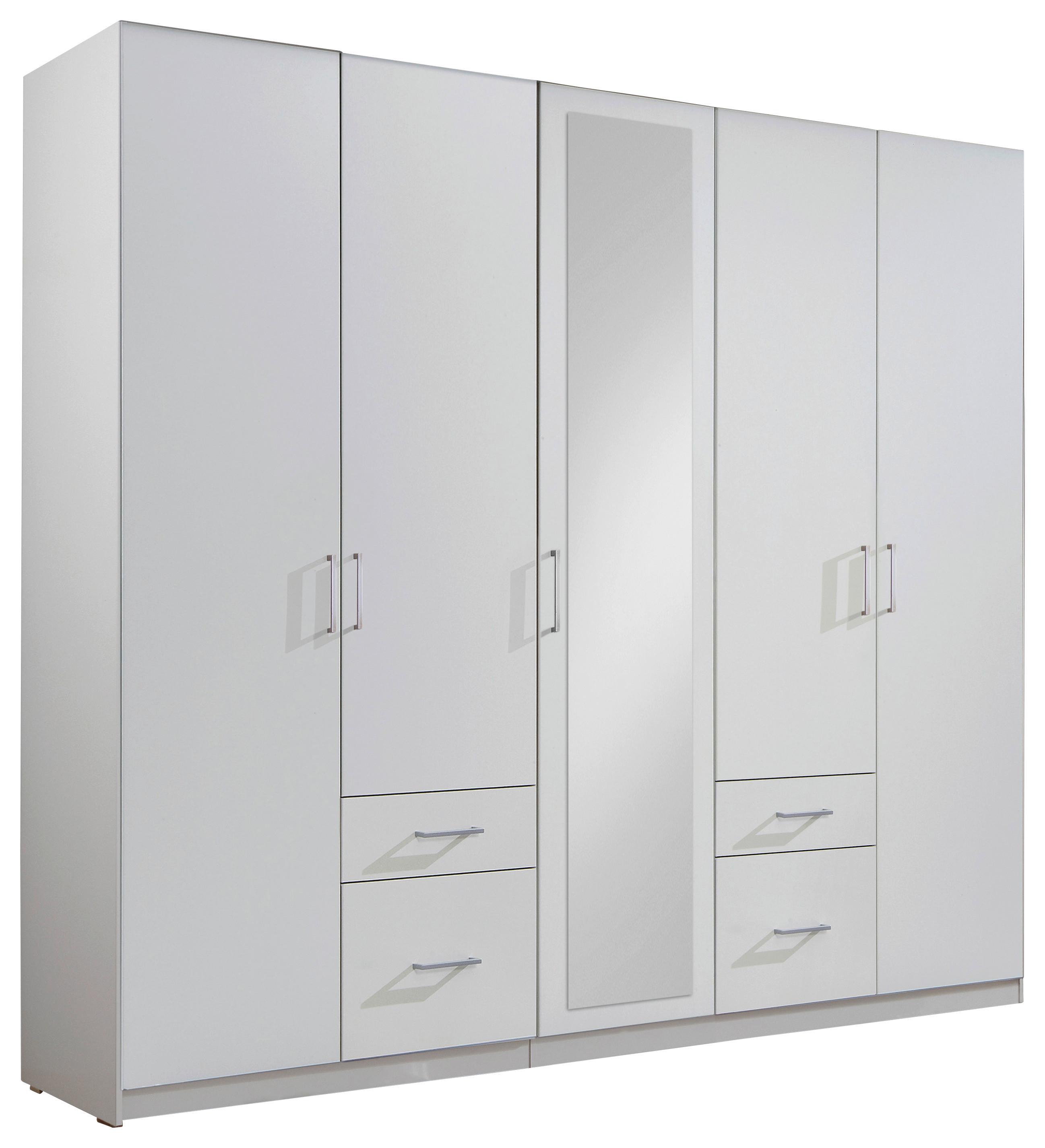 Ormar S Klasičnm Vratima Freiburg - bijela/srebrne boje, Design, staklo/drvni materijal (225/210/58cm) - Modern Living