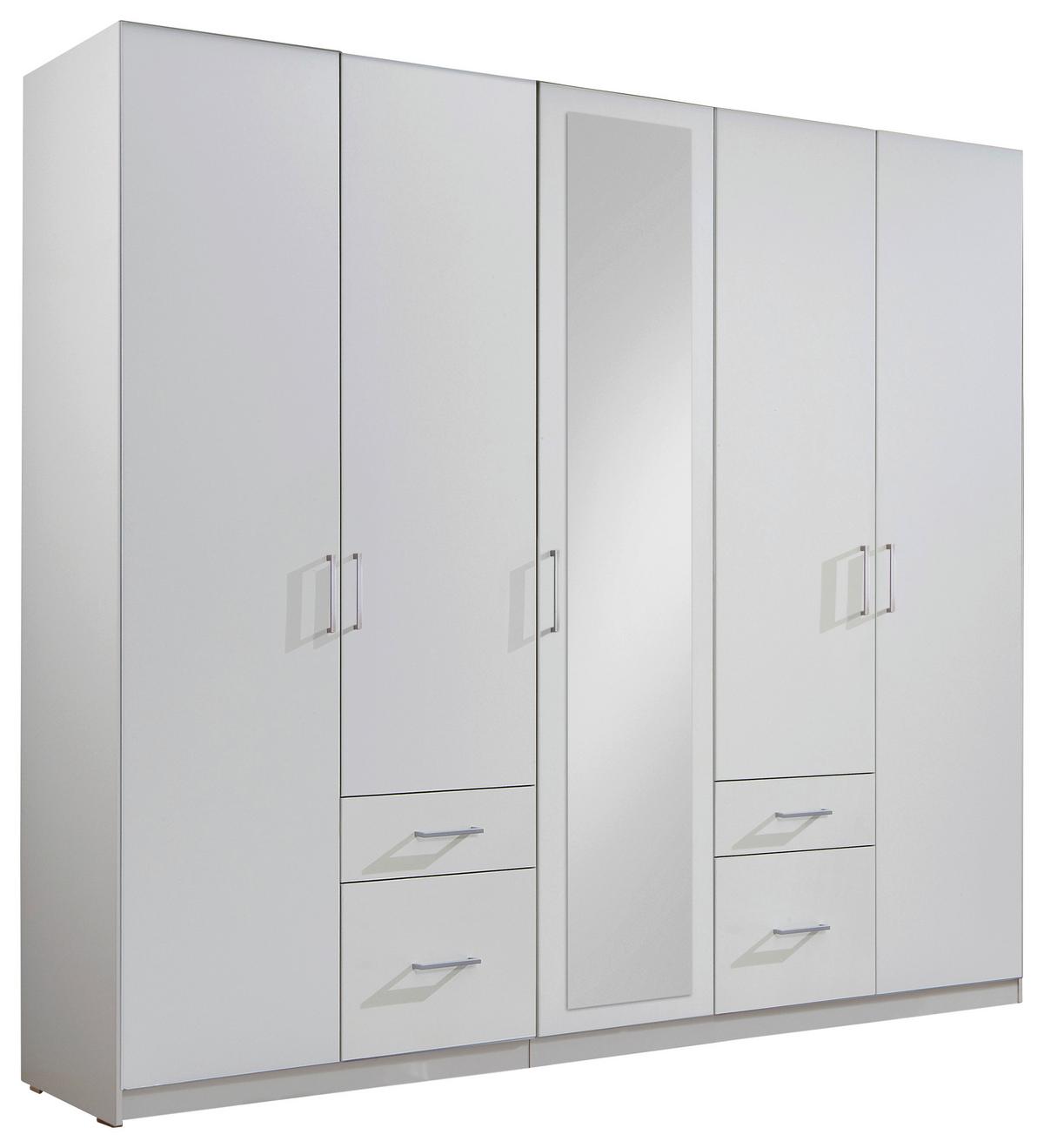 Ormar S Klasičnm Vratima Freiburg - bijela/srebrne boje, Design, staklo/drvni materijal (225/210/58cm) - Modern Living