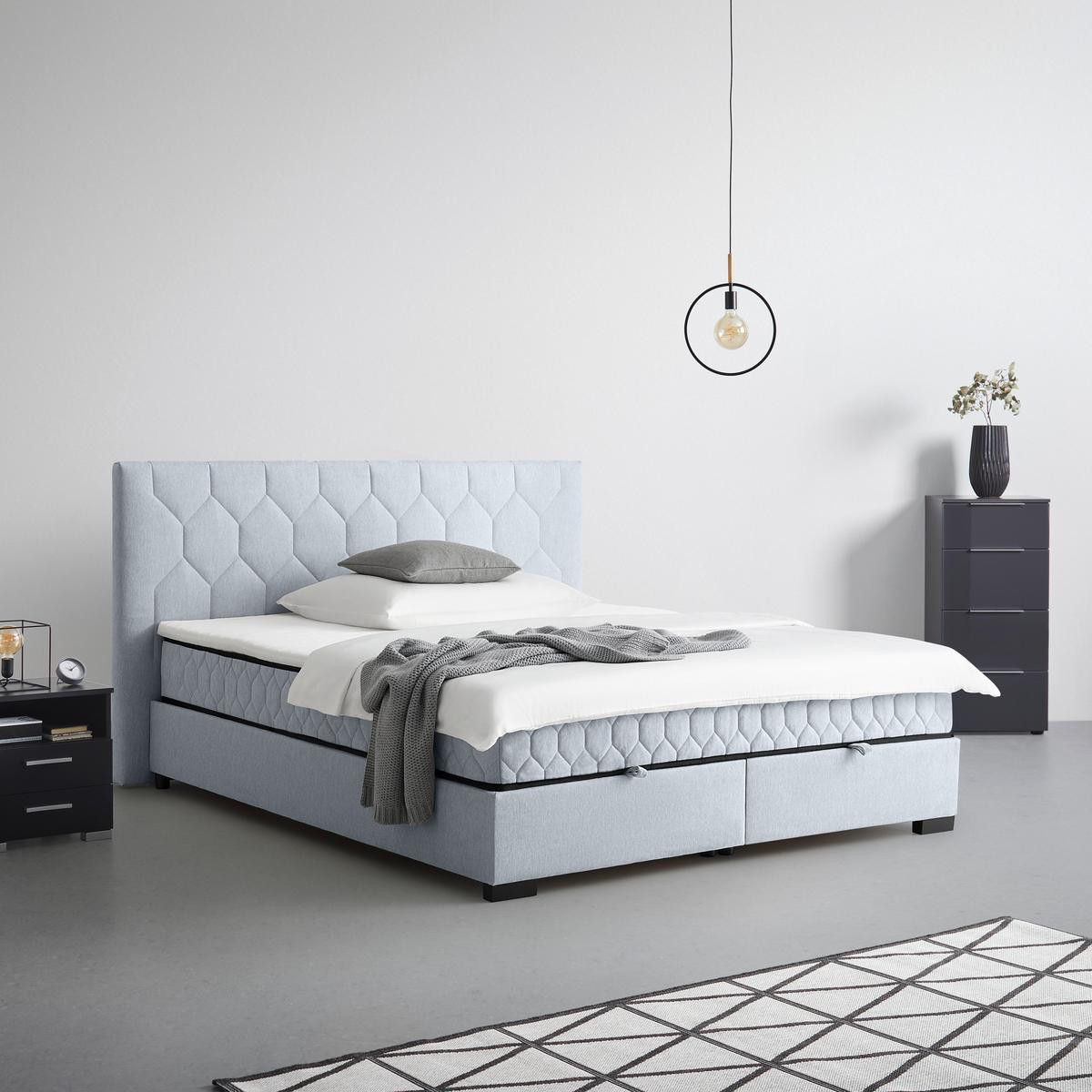 Box Krevet Maya D - siva/crna, Konvencionalno, drvni materijal/drvo (200/220cm) - Based