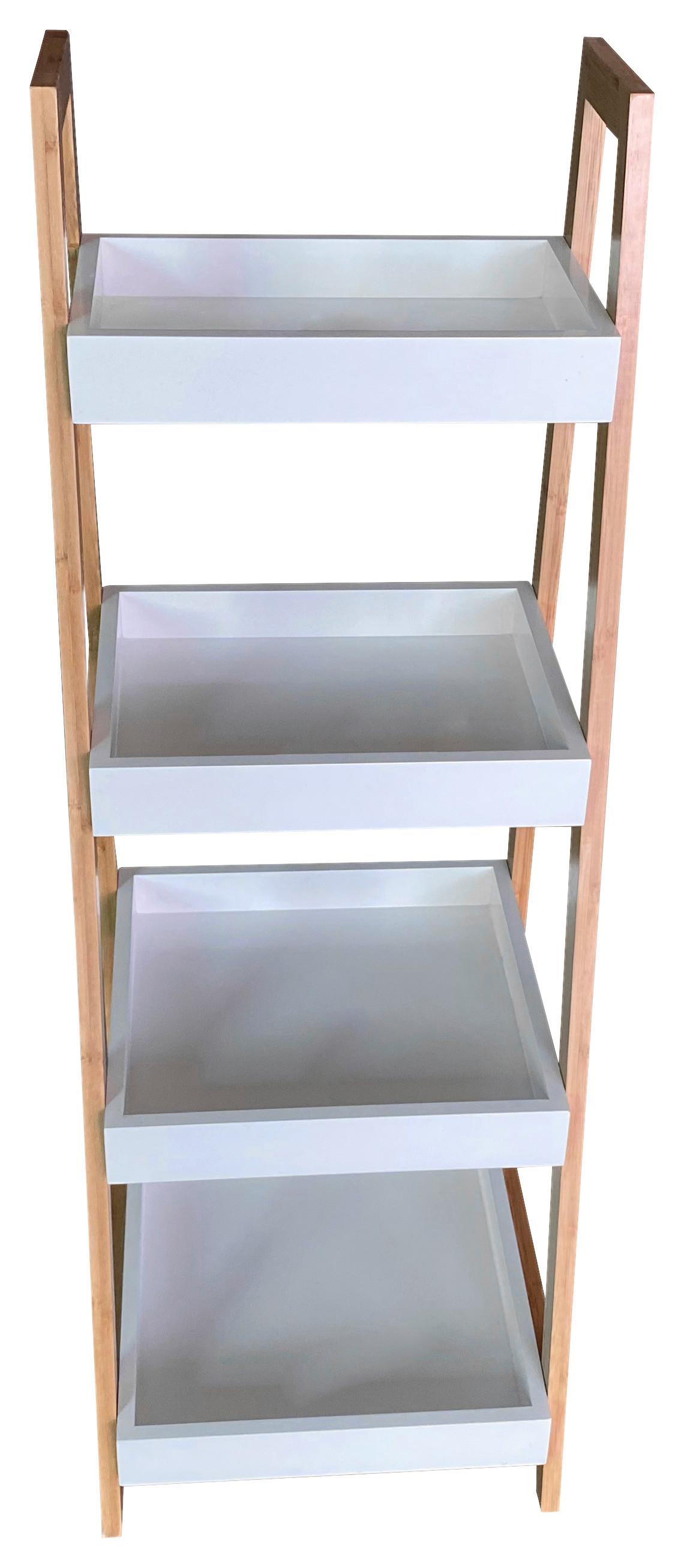 Polica Liane 2 - bijela/prirodne boje, Moderno, drvni materijal/prirodni materijali (34/98/35cm) - Based