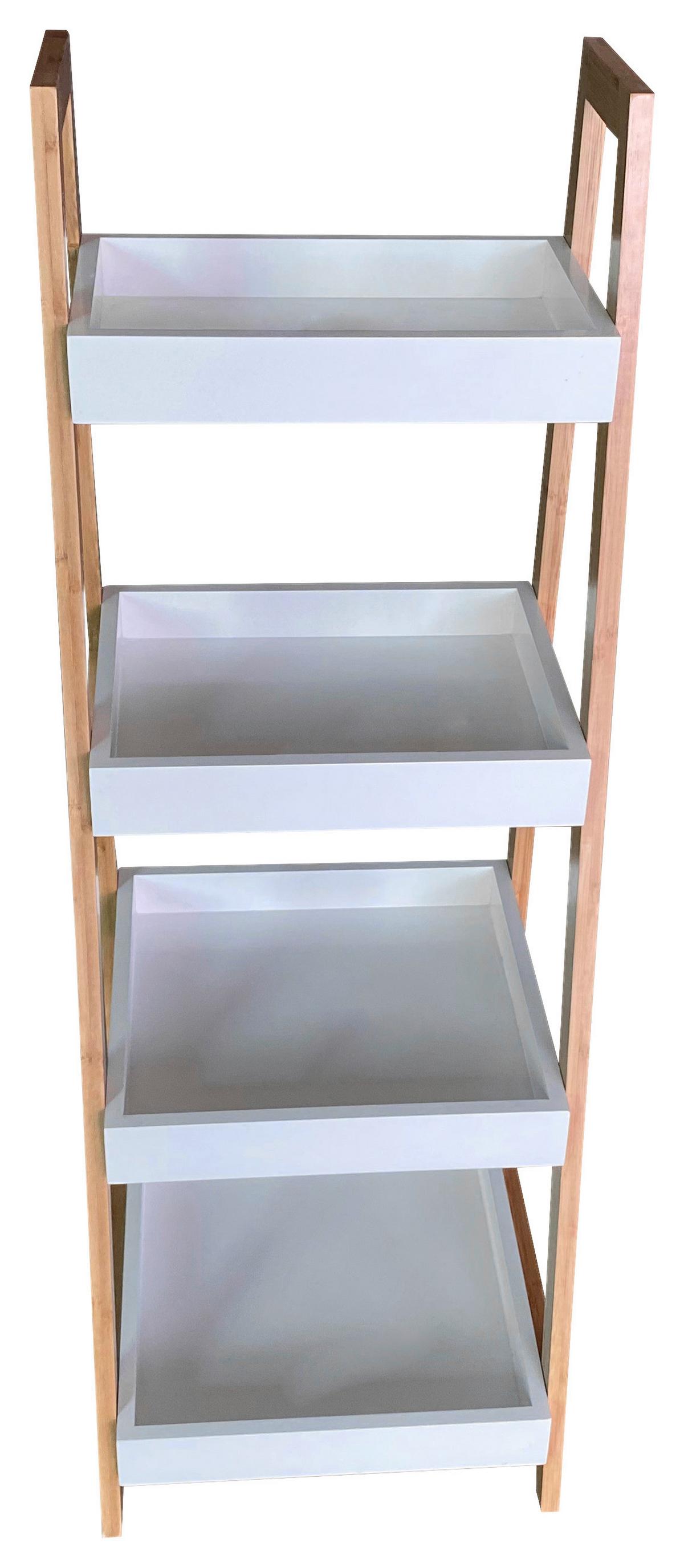 Etajeră LIANE 2 - alb/culoare natur, Modern, materiale naturale/material pe bază de lemn (34/98/35cm) - Based
