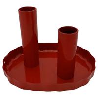 Kerzenhalter Grace Rot - Rot, MODERN, Metall (14/10,5/9,5cm) - Mömax
