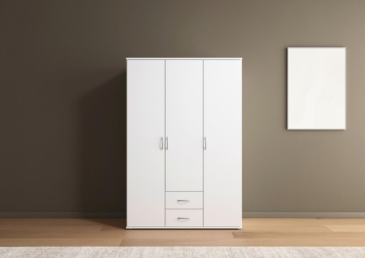 Ormar Za Odjeću Paul - bijela/boje aluminija, Konvencionalno, drvni materijal/plastika (127/188/52cm) - Modern Living