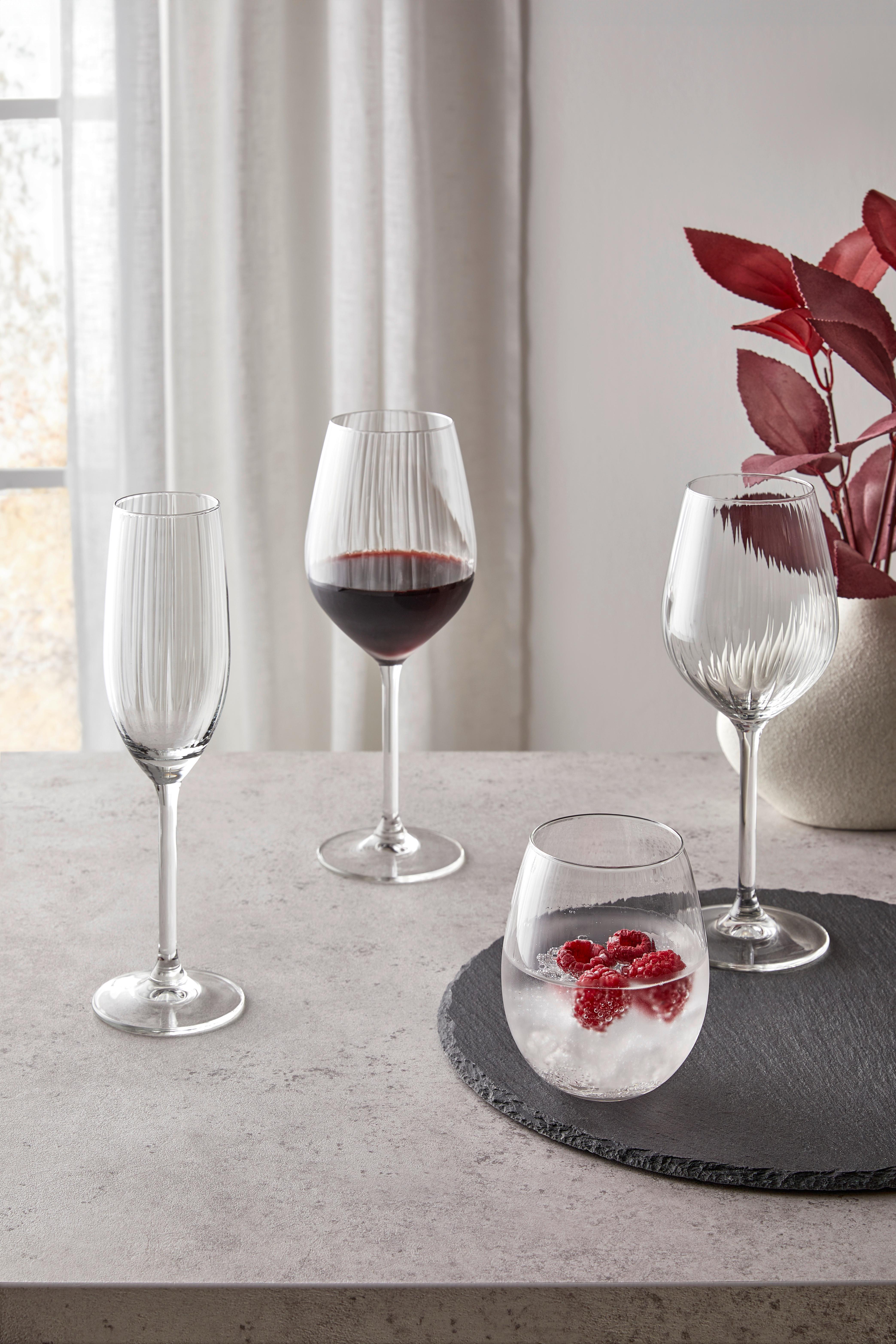 SET MED VINGLAS ROSEMARY - RED - klar, Modern, glas - Mömax