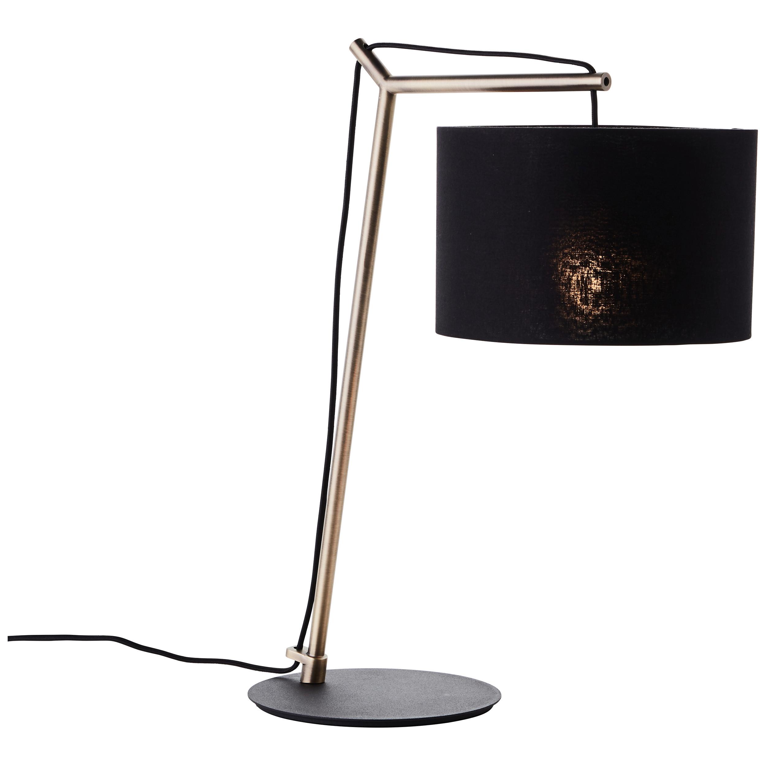 Tischleuchte Annice Schwarz/Messing max. 7 Watt - Messingfarben/Schwarz, LIFESTYLE, Textil/Metall (23/43/52cm) - Brilliant