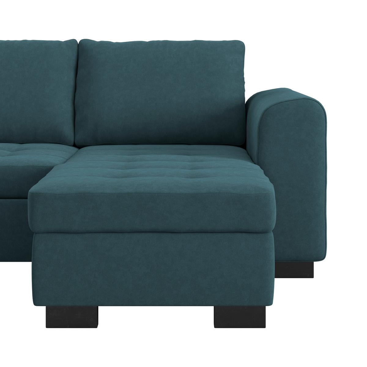 Canapea modulară MALTE - albastru/gri, Modern, textil (178/305/155cm) - Luca Bessoni