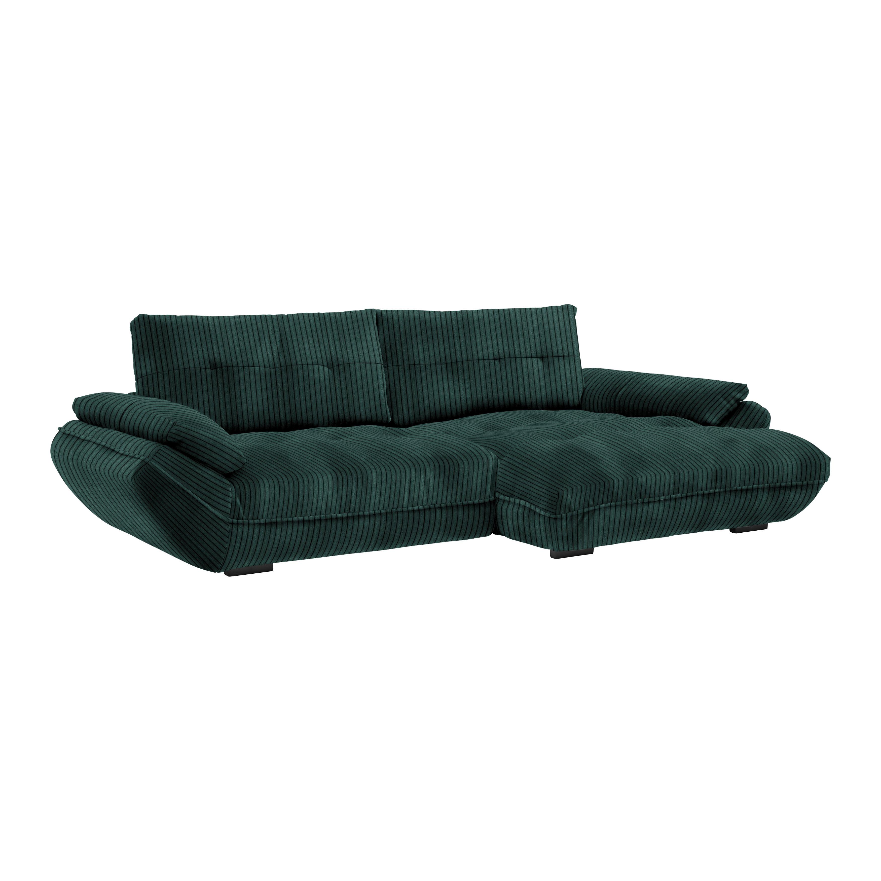 Wohnlandschaft Vivo Dunkelgrün - Dunkelgrün/Schwarz, MODERN, Kunststoff/Textil (317/63/179cm) - Premium Living
