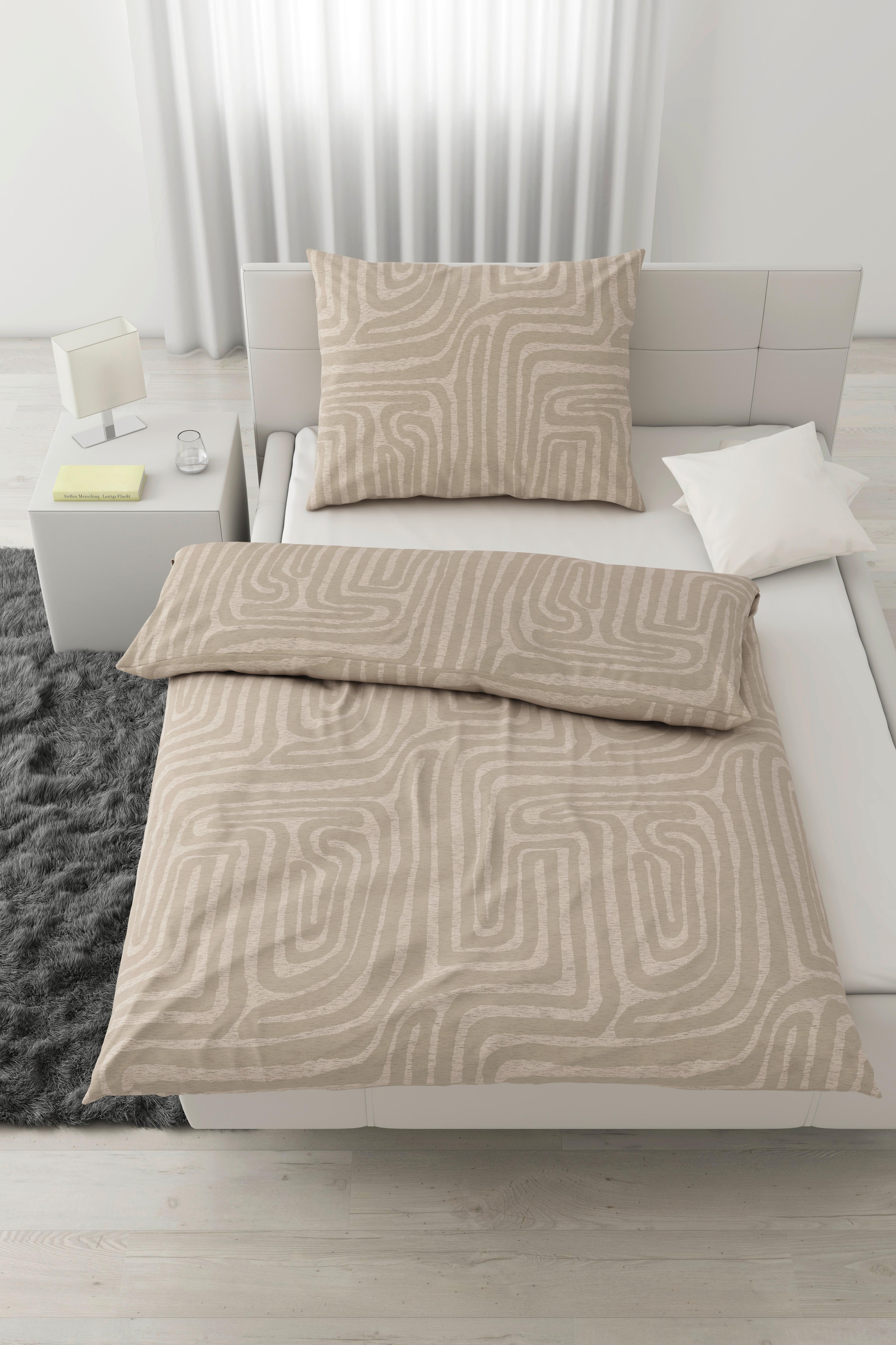 Bettwäsche Liam in Beige ca. 140x200cm - Beige, MODERN, Textil (140/200cm) - Modern Living