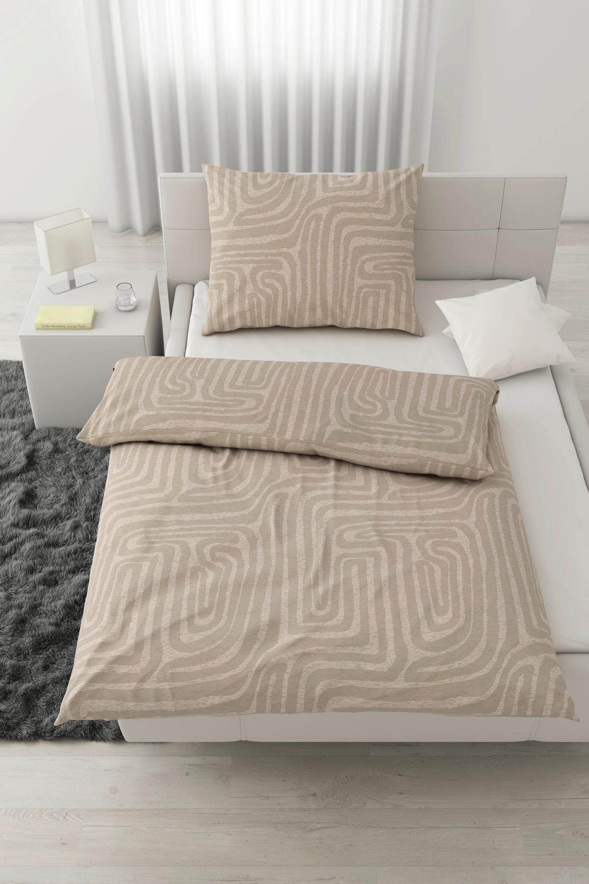 Ágyneműhuzat-garnitúra Liam - bézs, Modern, textil (140/200cm) - Modern Living
