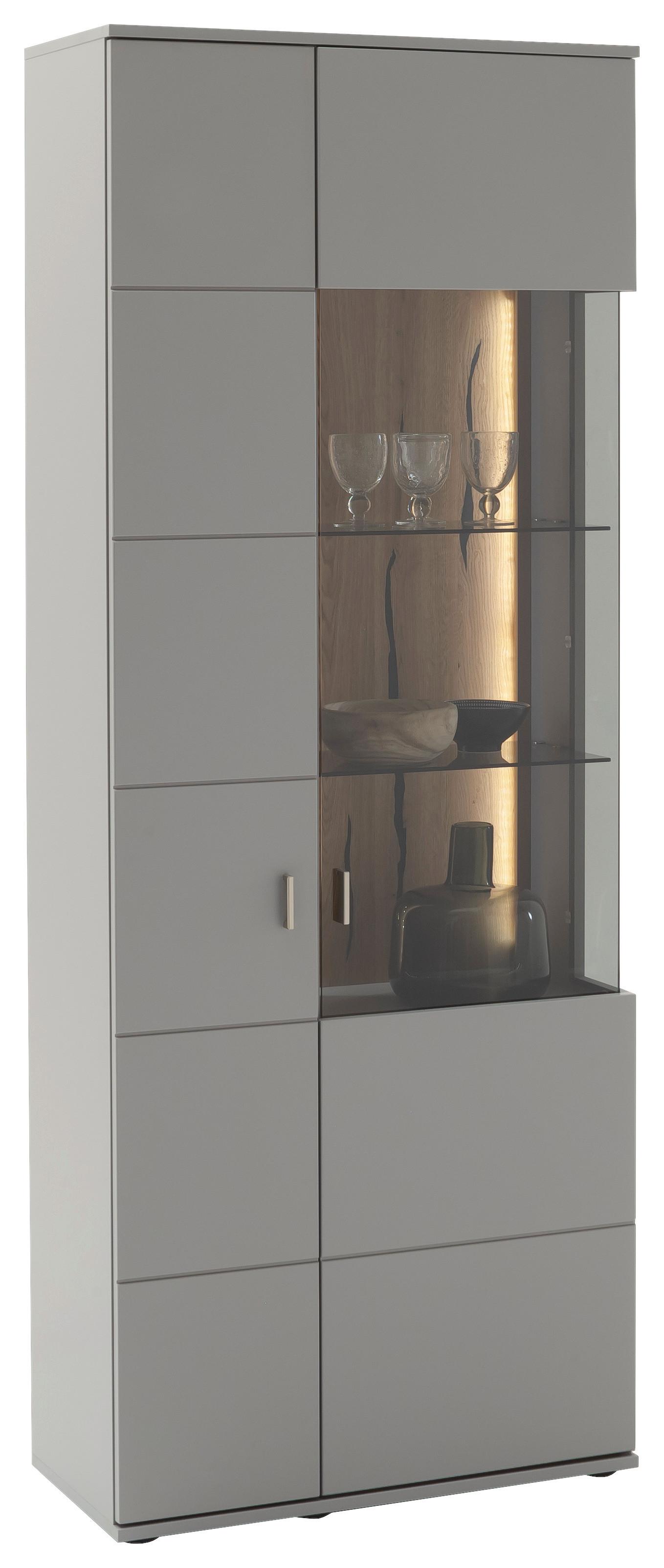 WITRYNA SEVILLA - kolor dębowy/czarny, Design, materiał drewnopochodny/tworzywo sztuczne (80/207/38cm) - MID.YOU