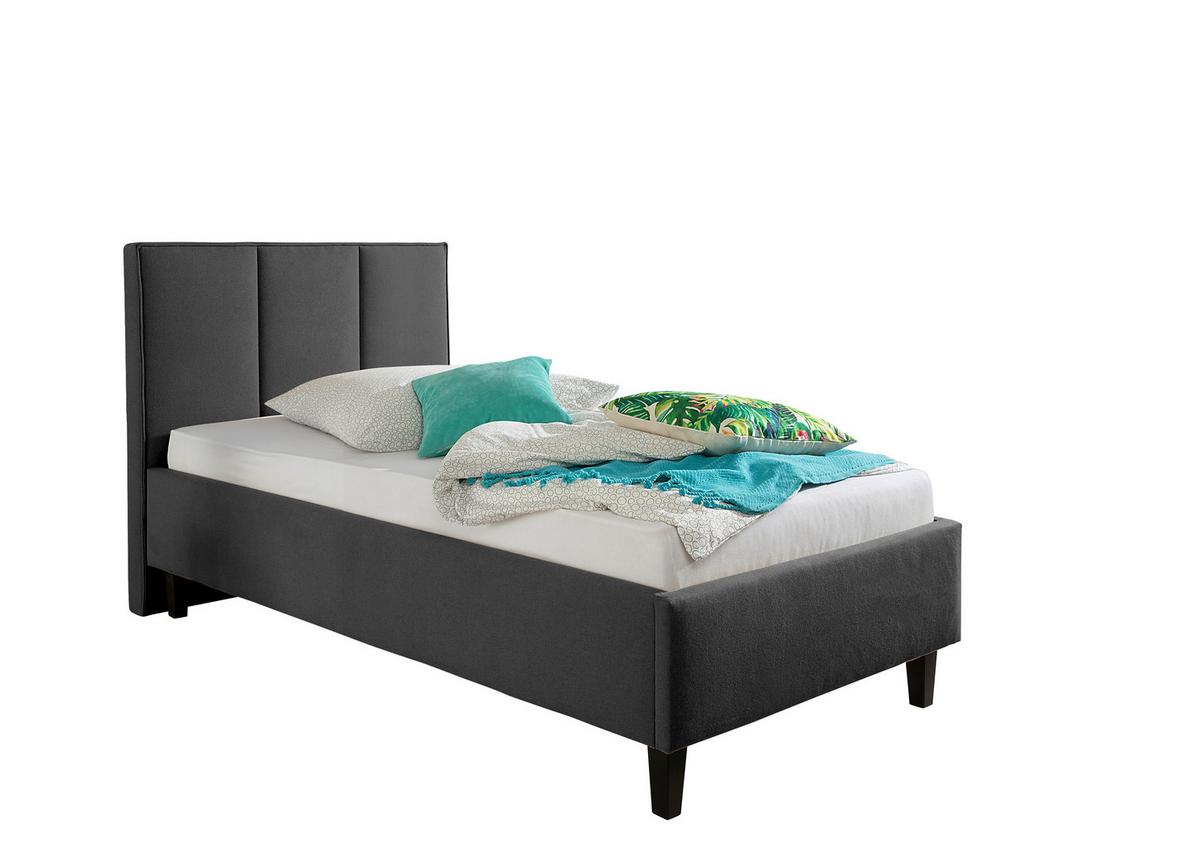 Polsterbett Avola Anthrazit ca. 100x200 cm - Anthrazit/Schwarz, MODERN, Holz/Textil (100/200cm) - Livetastic