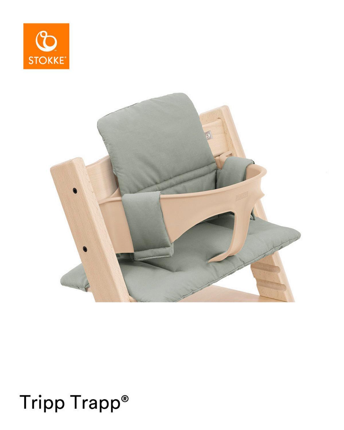 WKŁADKA DO WYSOKIEGO KRZESŁA 100382 TRIPP TRAPP - zielony, Basics, tkanina (28/21/7cm) - Stokke