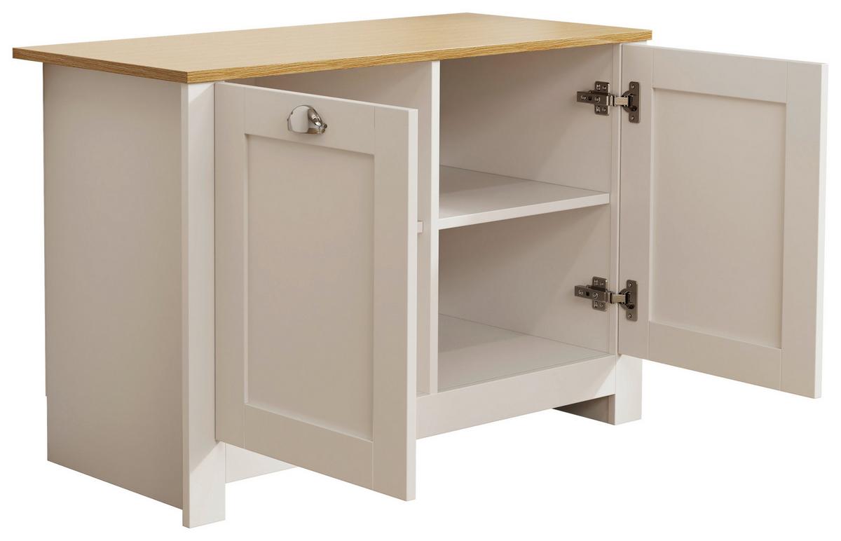 KOMMODE BALUSA M - Honigeiche/Weiss, Lifestyle, Holzwerkstoff/Metall (89/60/40cm) - MID.YOU