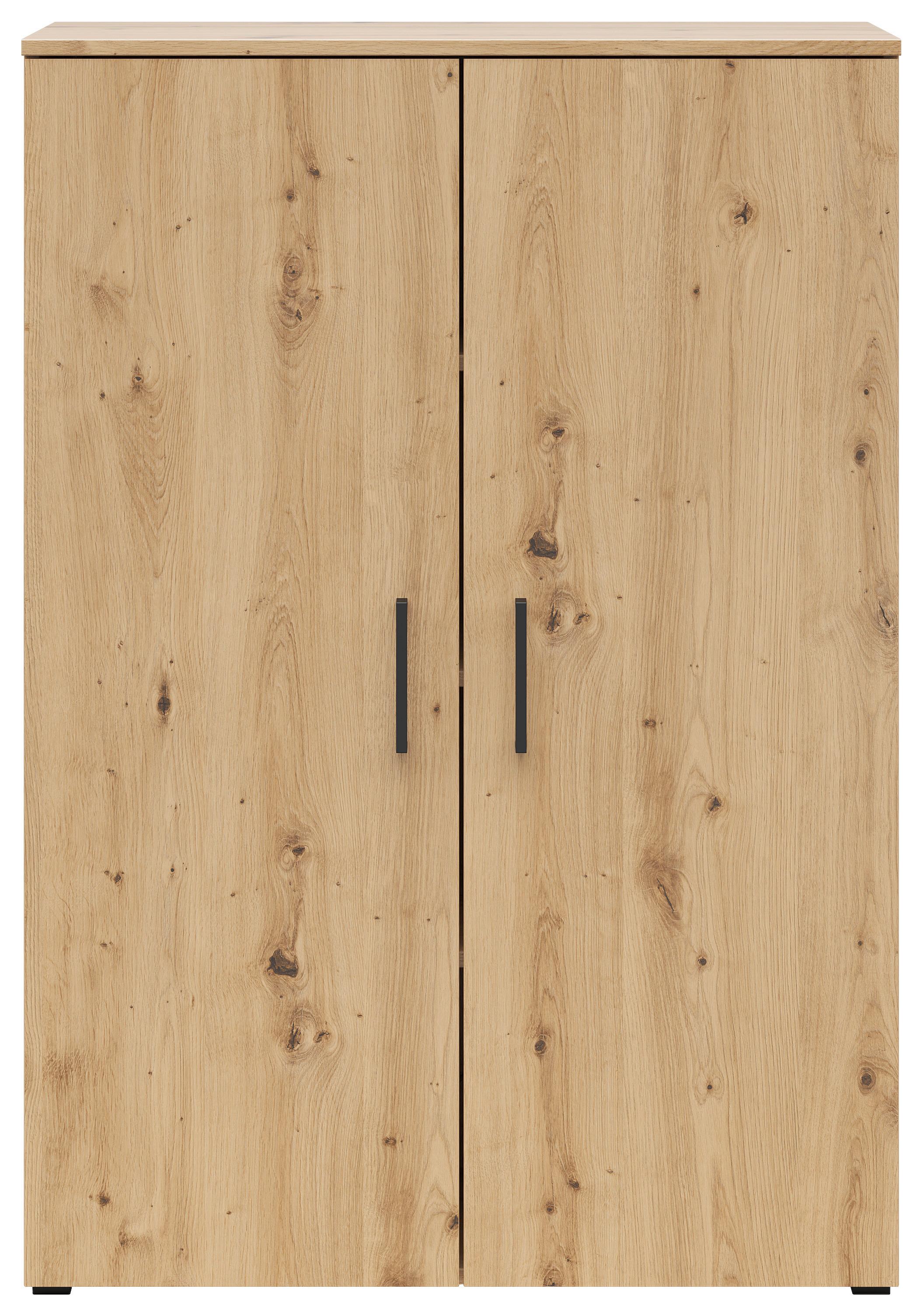 Komoda Multi - hrast Artisan/crna, Moderno, drvni materijal/plastika (80/115/40cm) - Modern Living