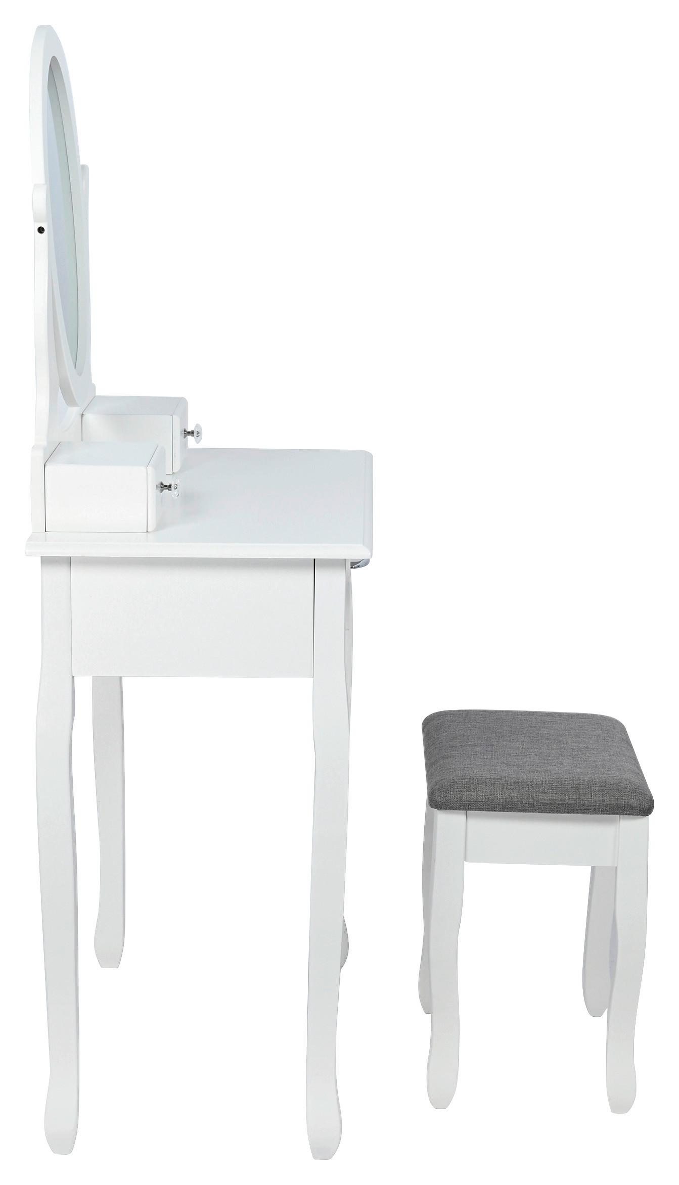 Toaletni Stol Meli - bijela, Moderno, staklo/drvni materijal (72/136/40cm) - Modern Living