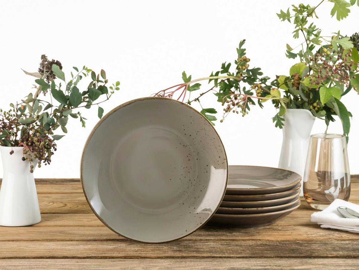 Desserttellerset 22047 Nature Collection - Grau, Trend, Keramik (21cm) - Creatable