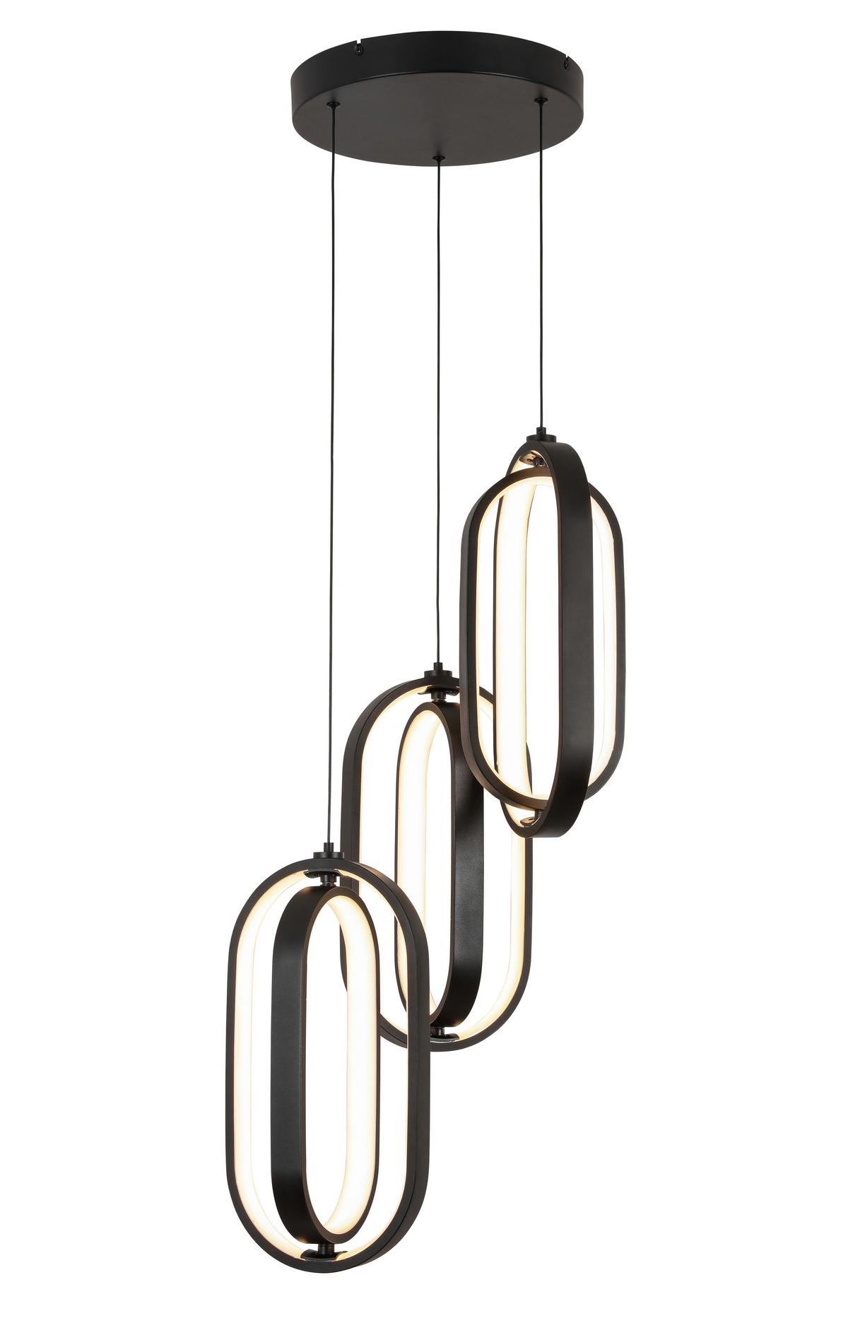 LAMPA WISZĄCA LED NIMA - czarny, Design, tworzywo sztuczne/metal (34/250cm) - Novel