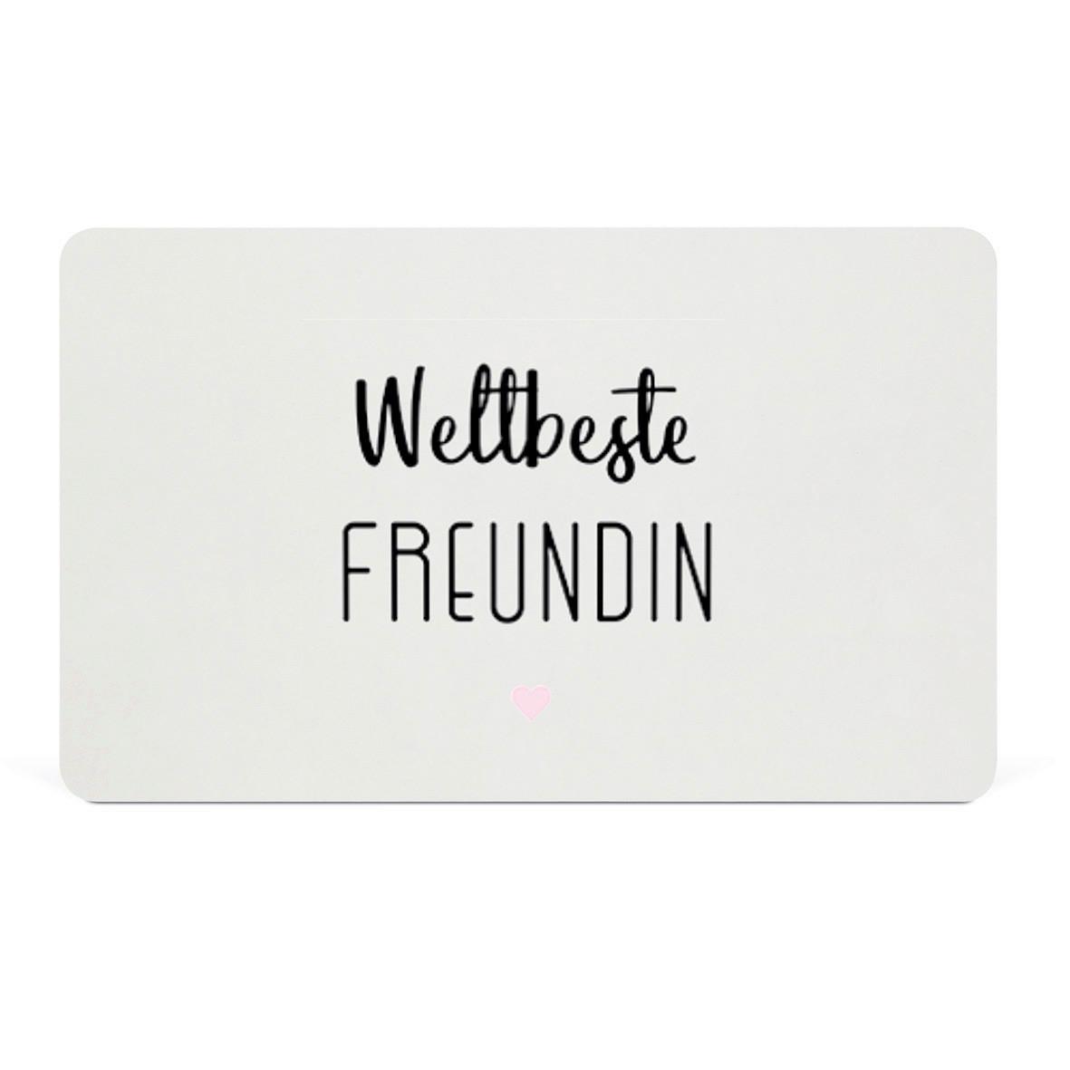 Schneidebrett Weltbeste Freundin in Schwarz/Weiss - Weiss/Schwarz, Konventionell (23,3/14,3/0,2cm)