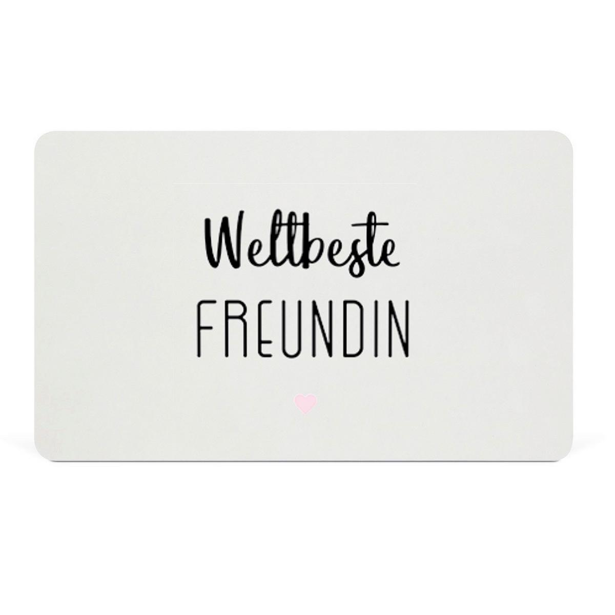 Schneidebrett Weltbeste Freundin in Schwarz/Weiss - Weiss/Schwarz, Konventionell (23,3/14,3/0,2cm)