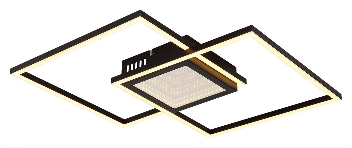 LED-DECKENLEUCHTE 48468-32 - Opal/Schwarz, Design, Kunststoff/Metall (42,6/42,6/5cm) - Globo