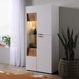 Vitrine aus Eiche massiv - Edelstahlfarben/Eichefarben, MODERN, Glas/Holz (73/165/40cm) - Premium Living Vitrine aus Eiche massiv - Edelstahlfarben/Eichefarben, MODERN, Glas/Holz (73/165/40cm) - Premium Living