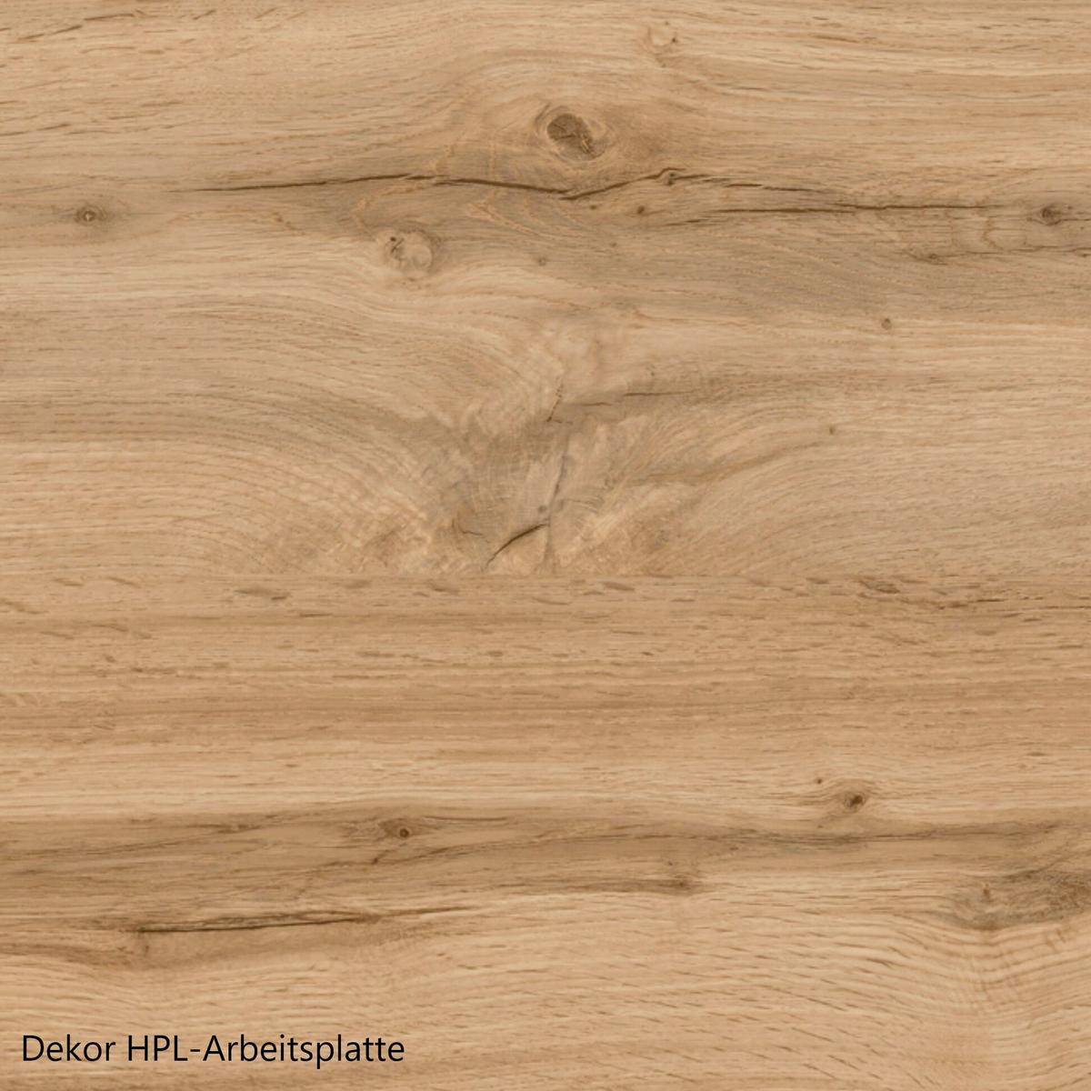 Küchenzeile Turin ohne Geräte ca. 300 cm Grau/Wotan Eiche - Eiche Wotan/Grau, Design, Holzwerkstoff (300cm) - Held