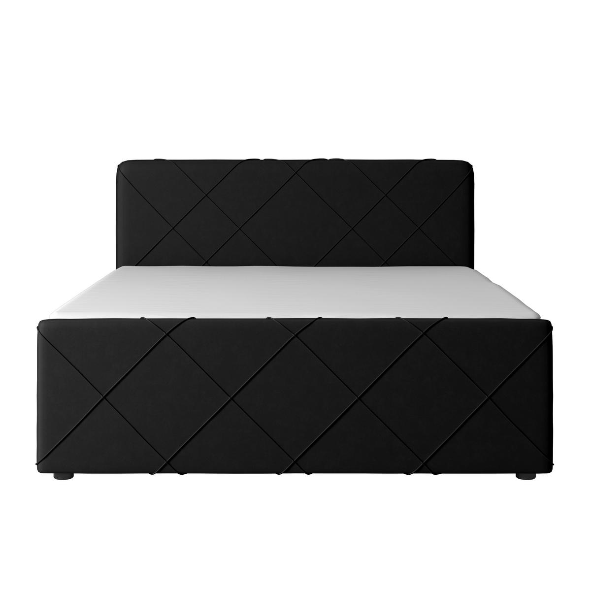 Boxspringbett Cordoba ca. 180x200 cm Schwarz - Schwarz, MODERN, Holz/Textil (180/200cm) - MID.YOU