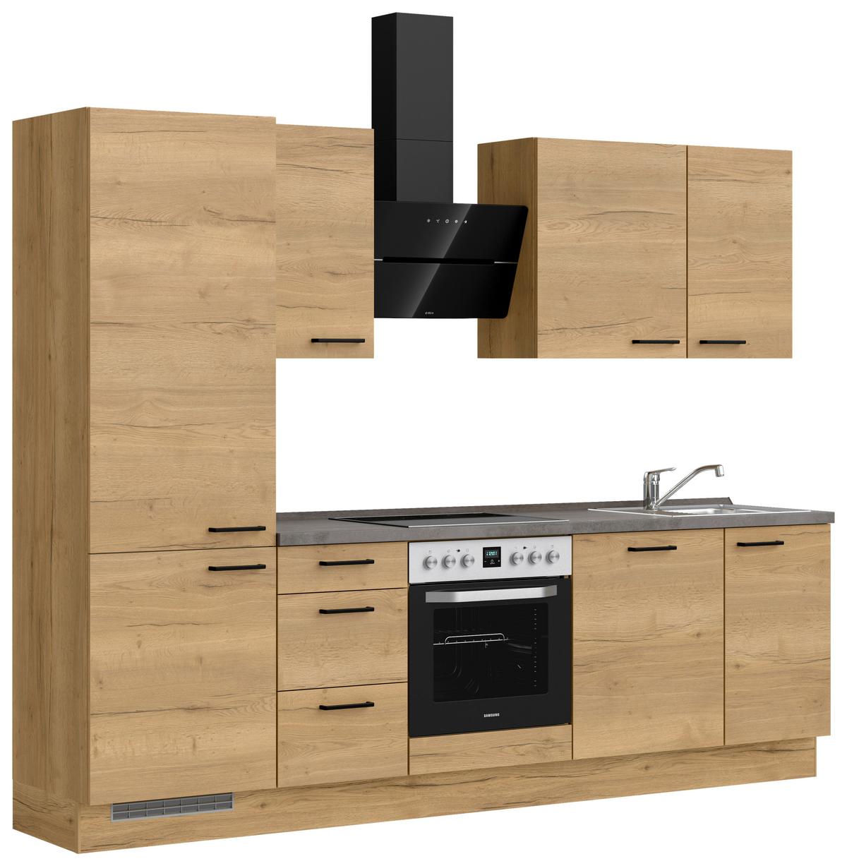 Küchenleerblock Structura High o. Geräte Eiche - Schieferfarben/Eichefarben, MODERN, Holzwerkstoff/Metall (270cm) - Nobilia