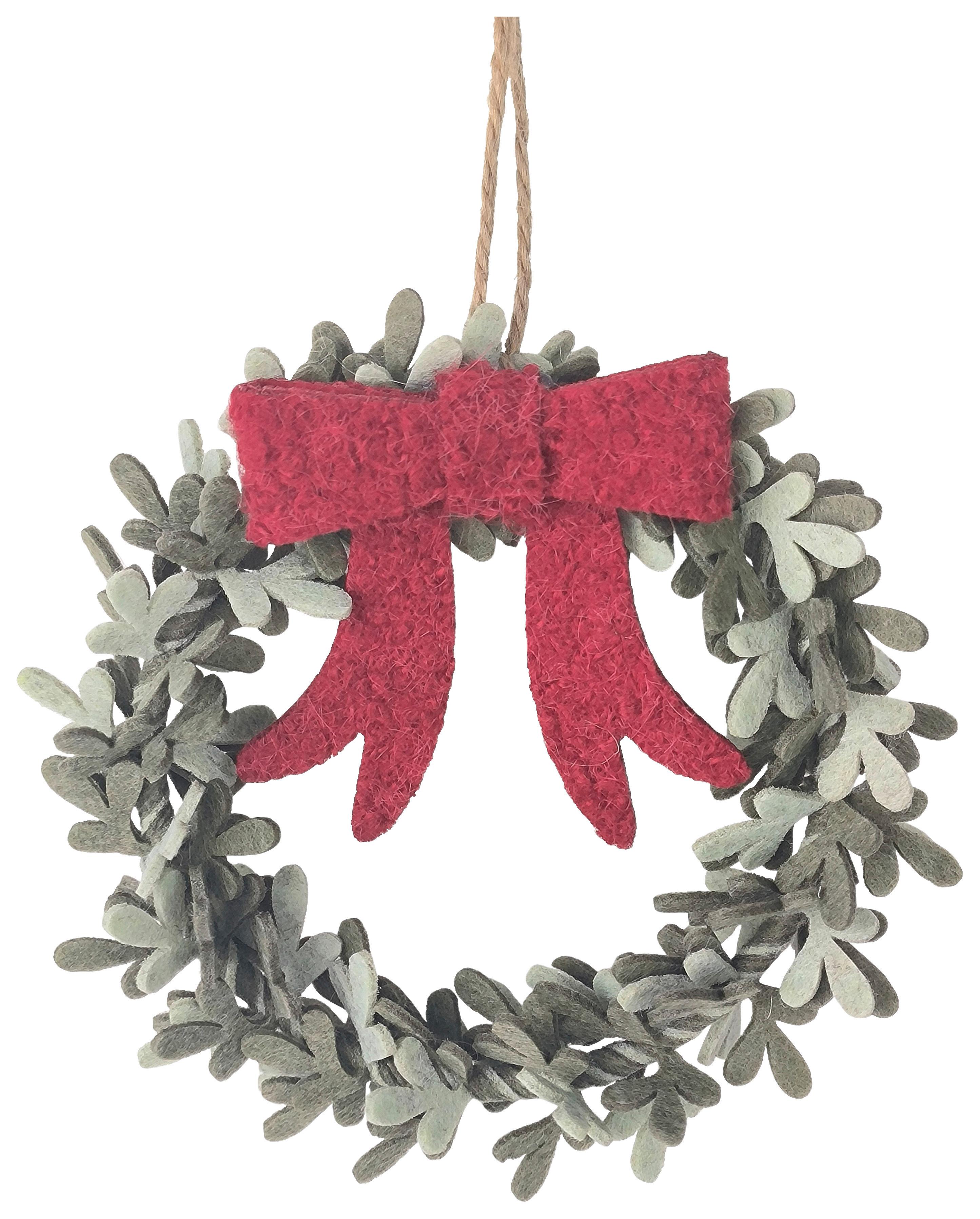 Christbaumanhänger Grün/rot - Rot/Grün, Konventionell, Textil (15cm) - Mömax