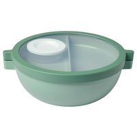 PUDEŁKO NA LUNCH BENTO 105830094700 - szałwiowy/przezroczysty, Konventionell, tworzywo sztuczne (24/20,7/8,5cm) - Mepal