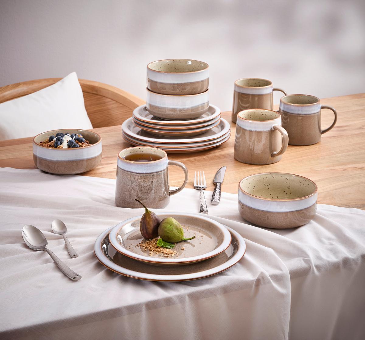 SERWIS OBIADOWO-ŚNIADANIOWY PROVENCE - niebieski/szary, Trend, ceramika - Landscape