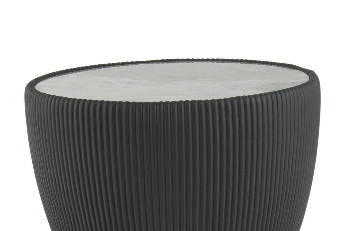 BEISTELLTISCH JOKAI 125 GRAU - Dunkelgrau/Goldfarben, Design, Textil/Stein (47/45cm) - Kayoom