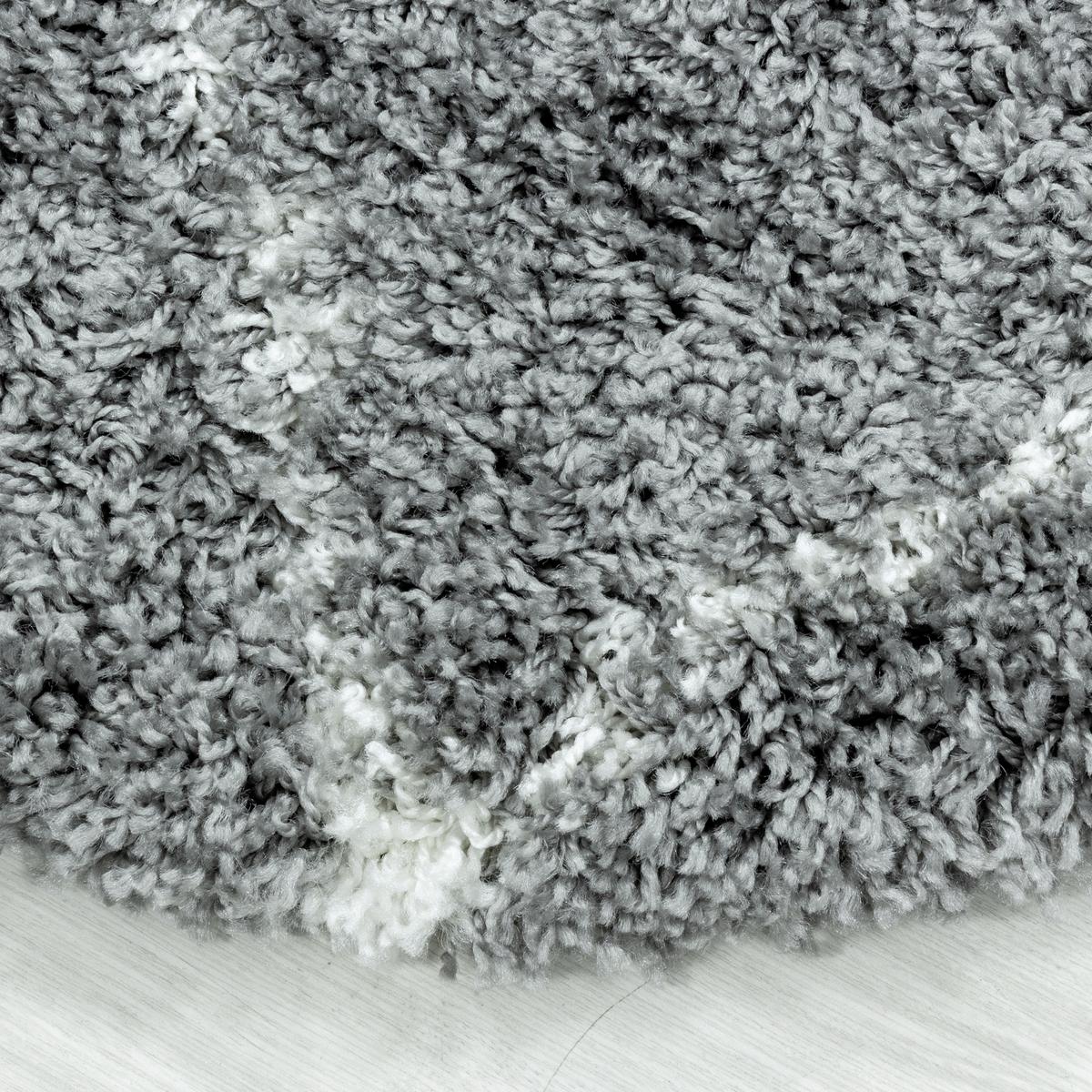 Hochflorteppich Alvor Grau Ø ca. 120cm - Grau, Basics, Textil (120cm)