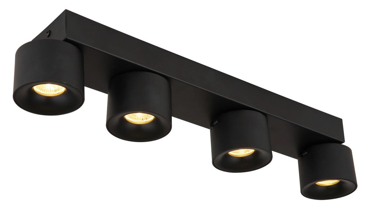 LED-Strahler Rae Schwarz max. 6 Watt - Transparent/Schwarz, Design, Kunststoff/Metall (45,5/7,2/12cm) - Globo