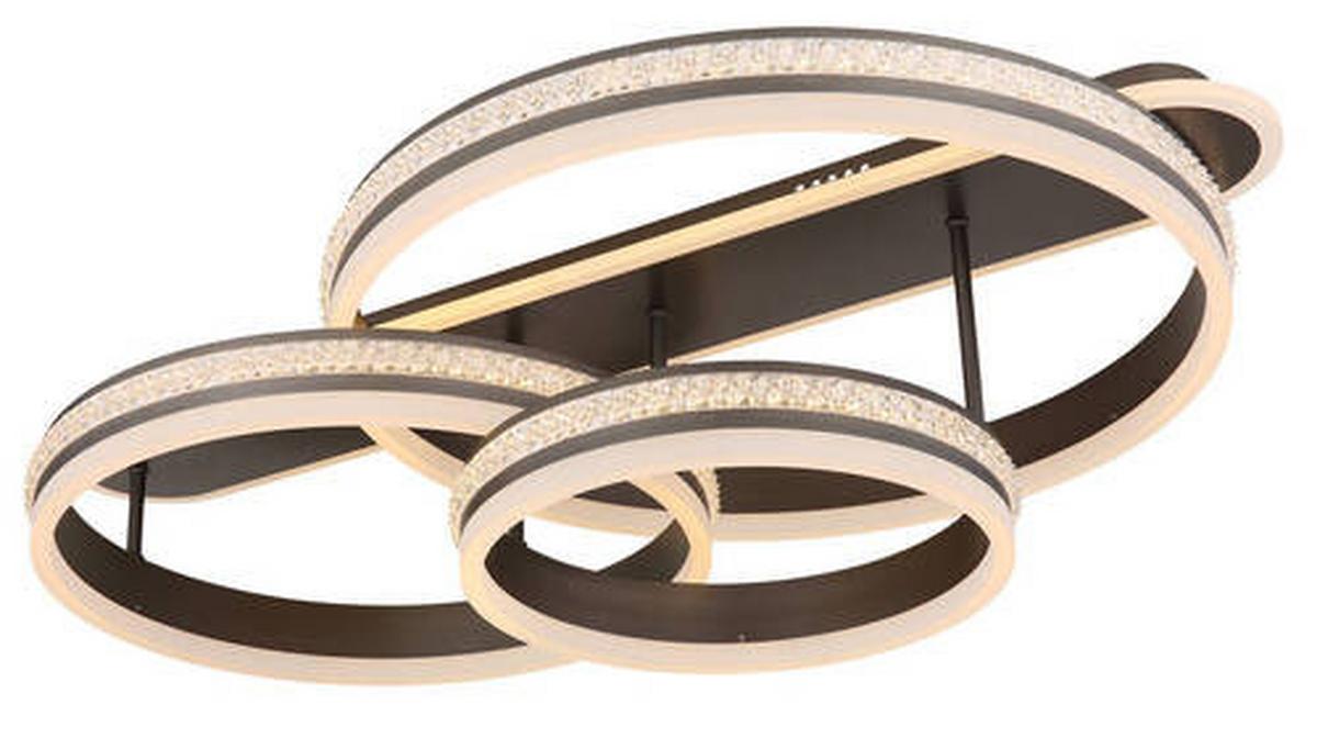 Stropna Led-svetilka Grouni, S Sijalko - barve titana/opal, Design, kovina/umetna masa (80/50/21,5cm)