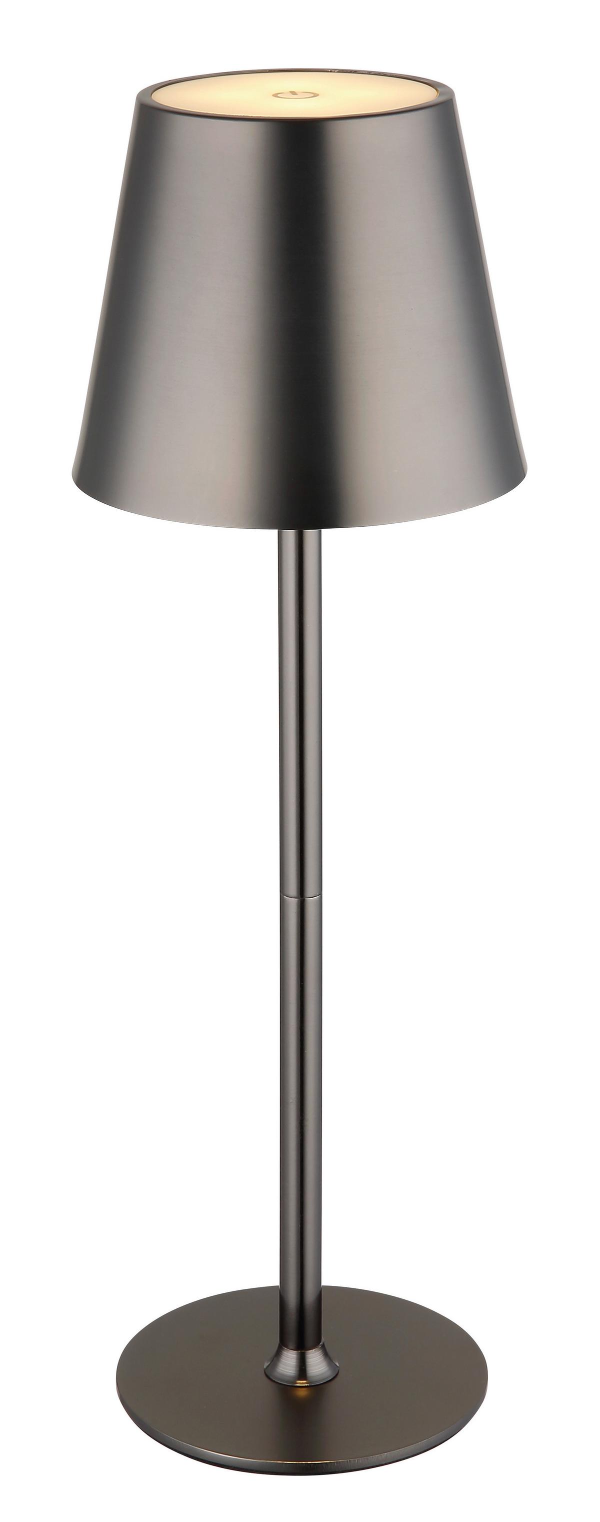 AKKU-TISCHLEUCHTE 58438GM VANNIE - Weiss/Schwarzchrom, Konventionell, Kunststoff/Metall (11,2/47cm) - Globo