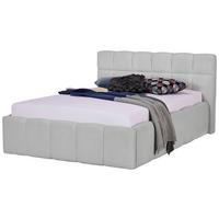 Polsterbett Ascona Hellgrau ca. 140x200cm - Hellgrau/Schwarz, KONVENTIONELL, Kunststoff/Textil (140/200cm) - Based