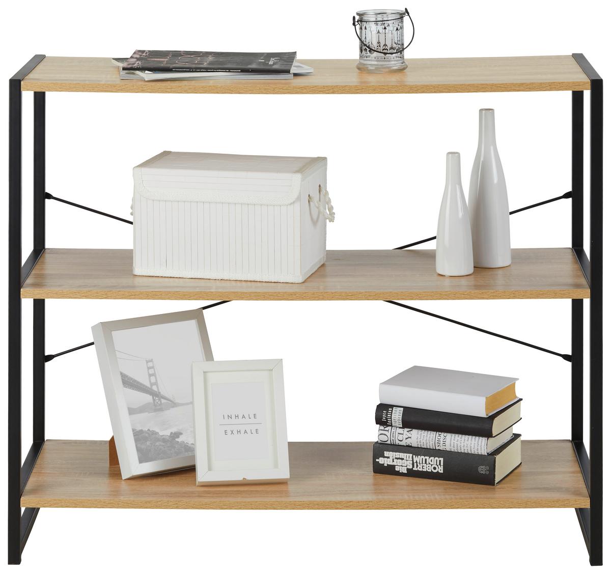 Etajeră Bono - stejar Sonoma/negru, Modern, metal/material pe bază de lemn (95/79,2/35cm) - Modern Living