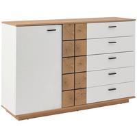 Komoda Oreta Oreta - črna/barve hrasta, Moderno, umetna masa/leseni material (136,1/95/40cm)