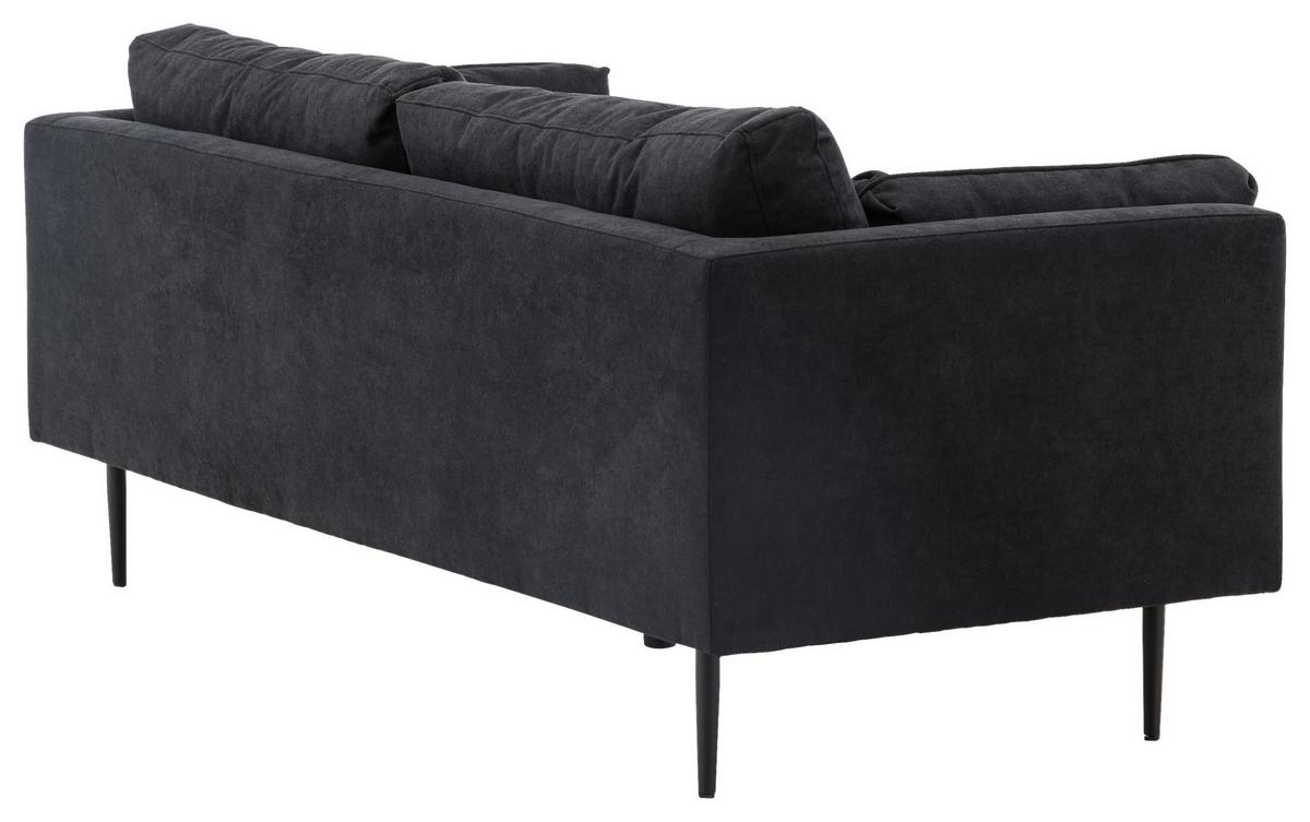 2-SITZER-SOFA BOOM - Schwarz, Design, Textil/Metall (203/84/90cm) - Livetastic