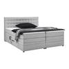 Boxspringbett Luzern Hellgrau ca. 180x200cm - Hellgrau/Schwarz, KONVENTIONELL, Kunststoff/Textil (180/200cm) - Premium Living