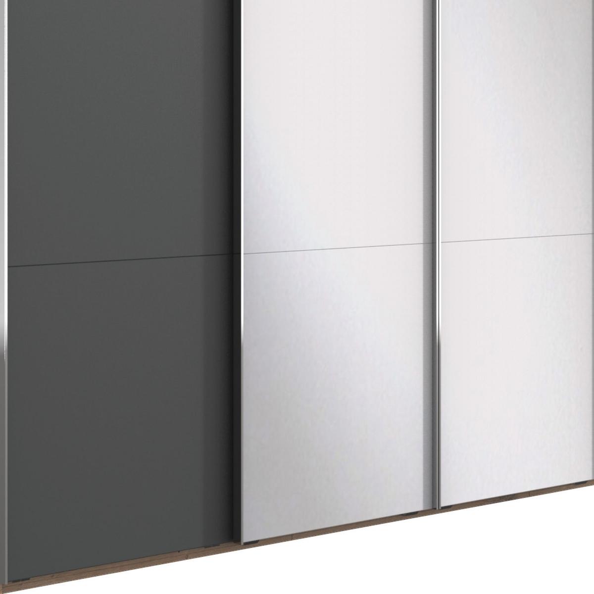 Ormar S Kliznim Vratima Level 36a - boje grafita/boje hrasta, Basics, staklo/drvni materijal (350/216/65cm) - Modern Living