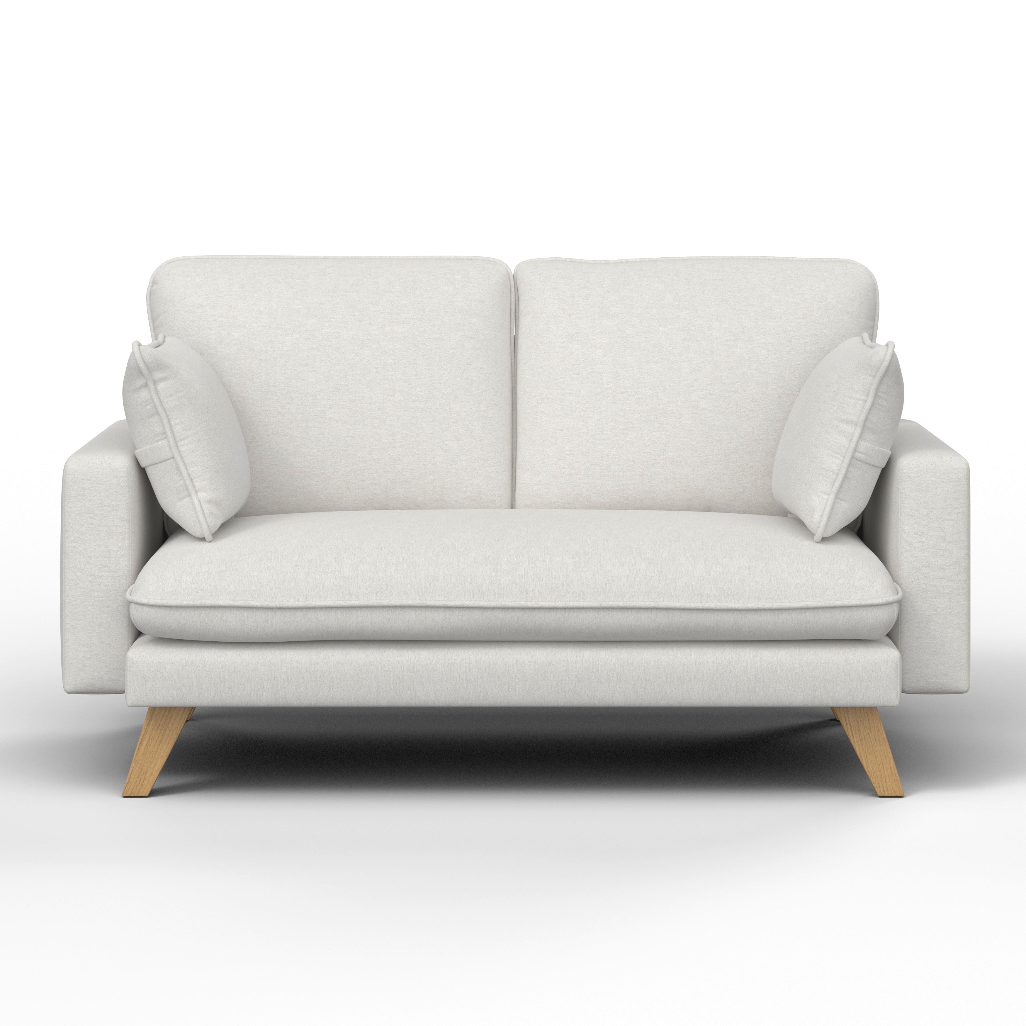 Ecksofa Illa Hellgrau Webstoff - Hellgrau/Naturfarben, MODERN, Holz/Textil (154/84/86cm) - Bessagi Home