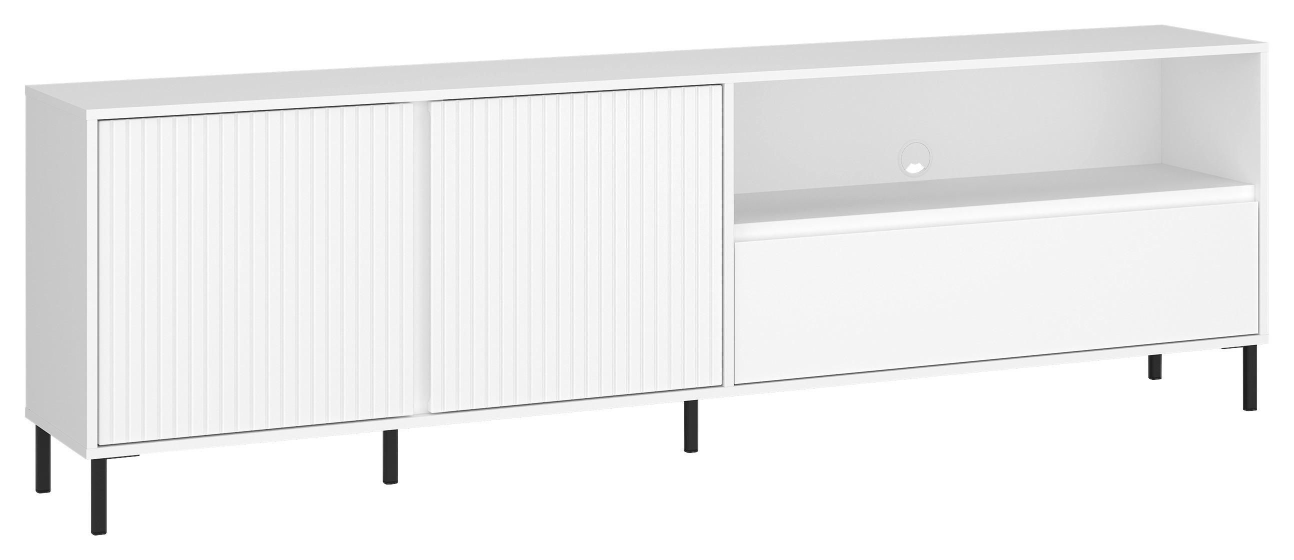 Tv-element Avenale, Bela - črna/bela, Trend, kovina/leseni material (207,8/65,4/40cm)