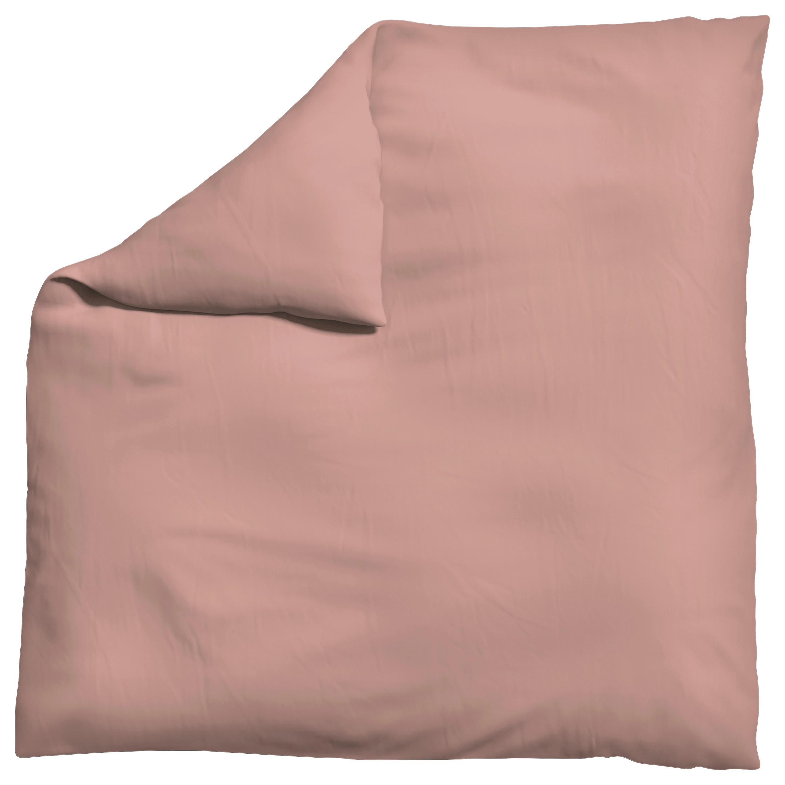 Bettdeckenbezug Woven Satin Dunkelrosa ca. 200x200cm - Dunkelrosa, Basics, Textil (200/200cm) - Schlafgut